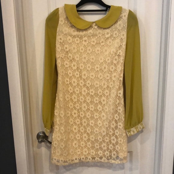 Retro style lace sheath Mini dress. Size L Junior - Picture 1 of 9